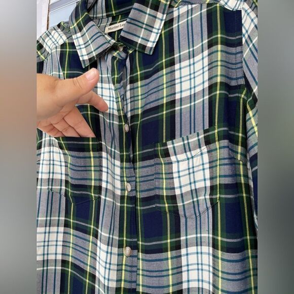 Marine Layer The Dahlia plaid button down dress small - Picture 7 of 17